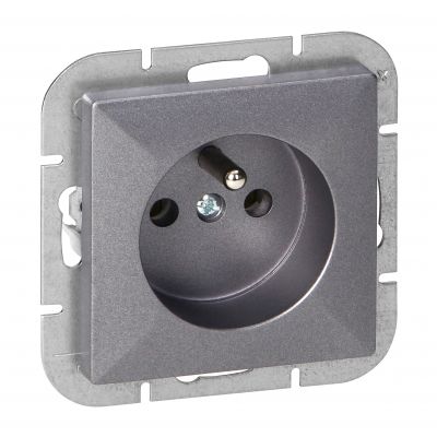 Gniazdo pojedyncze podtynkowe 2P+Z Pearl, 16A, 250V, PT-16P, antracyt (OR-OE-7705/A)