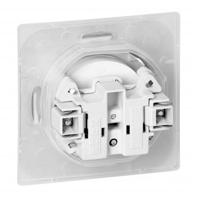 Gniazdo pojedyncze podtynkowe 2P+Z bryzgoszczelnie z klapką Pearl, 16A, 250V, PT-16PHL, biały (OR-OE-7705/WT)