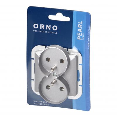 Gniazdo podwójne podtynkowe 2x2P+Z Pearl, 16A, 250V, PT-6 PR, antracyt (OR-OE-7706/A)