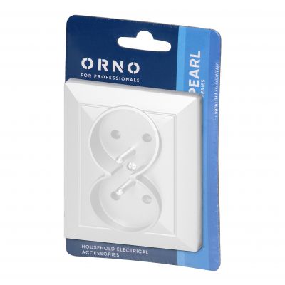 Gniazdo podwójne podtynkowe 2x2P+Z Pearl, 16A, 250V, PT-6 P, biały (OR-OE-7706/K/W)
