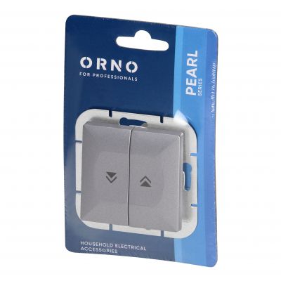 Łącznik roletowy podtynkowy Pearl, 10A, 250V, WP-10P, antracyt (OR-OE-7708/A)