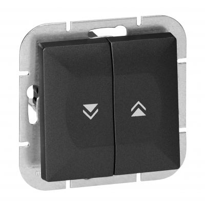 Łącznik roletowy podtynkowy Pearl, 10A, 250V, WP-10P, czarny (OR-OE-7708/B)