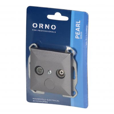 Gniazdo abonenckie "RTV" Pearl, 1,5dbt, GAP-P/K, antracyt (OR-OE-7712/RTV/K/A)