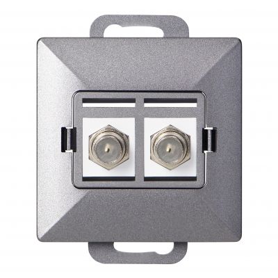Gniazdo podw. typu F Pearl, TV/F-F1/P2, antracyt (OR-OE-7714/2/A)