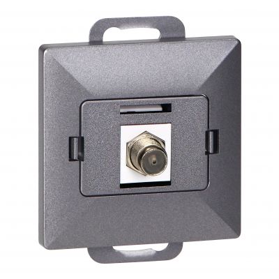 Gniazdo pojed. typu F Pearl, TV/F-F1/P1, antracyt (OR-OE-7714/A)