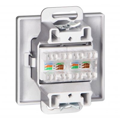 Gniazdo 2xRJ45 Cat5 Pearl, RJ45-5CAT/P2, antracyt (OR-OE-7715/2/A)