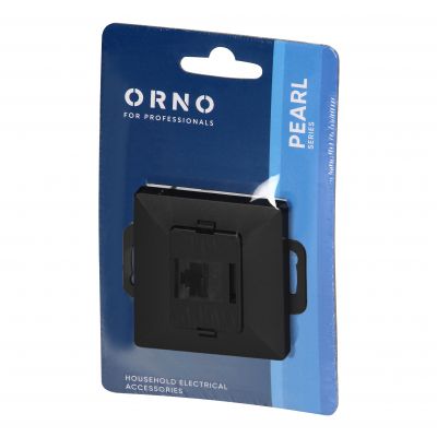 Gniazdo 1xRJ45 Cat5 Pearl, RJ45-5CAT/P1, czarny (OR-OE-7715/B)
