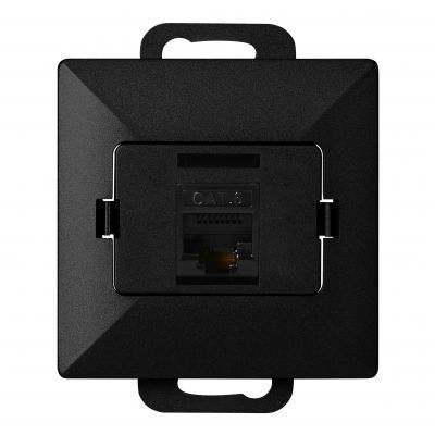 Gniazdo 1xRJ45 Cat5 Pearl, RJ45-5CAT/P1, czarny (OR-OE-7715/B)