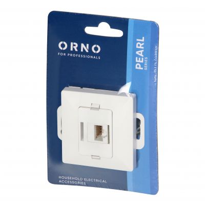 Gniazdo 1xRJ45 Cat5 Pearl, RJ45-5CAT/P1, biały (OR-OE-7715/W)