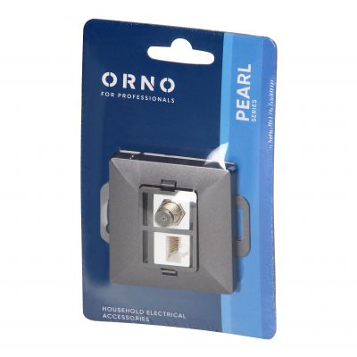 Gniazdo pojed. typu F + Gniazdo 1xRJ45 Cat6 Pearl, TV/F+RJ45/P, antracyt (OR-OE-7718/A)