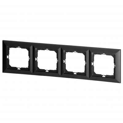 Ramka poczwórna Pearl, Ra-4P, czarny (OR-OE-7720/4/B)