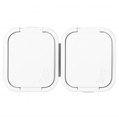 Gniazdo podwójne natynkowe 2P+Z, Schuko, bryzgoszczelne z klapką B2, IP54, NT-7B2, biały (OR-OE-7806(GS)/W)