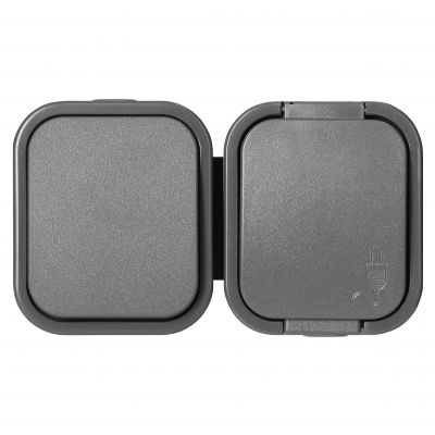 Łącznik natynkowy jednobiegunowy + Gniazdo pojedyncze 2P+Z B2, IP54, GWN-B2, szary (OR-OE-7807/G)