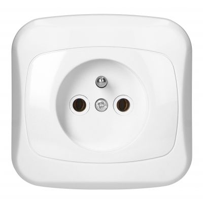 Gniazdo pojedyncze podtynkowe 2p+Z 16A, 250V, ATUT, biały (PT-16A BIAŁY)