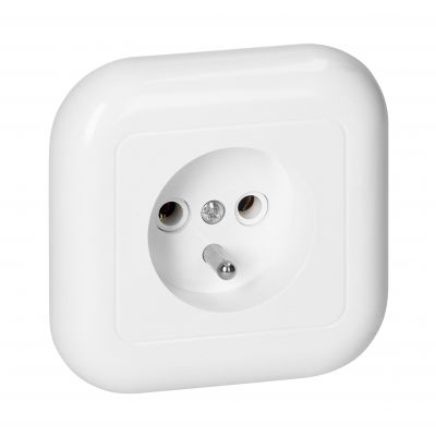 Gniazdo pojedyncze podtynkowe 2p+Z 16A, 250V, FAN, biały (PT-16F BIAŁY)