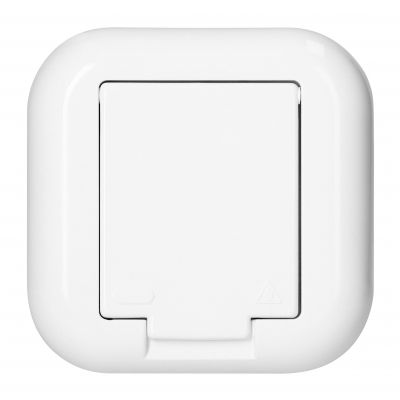 Gniazdo pojedyncze podtynkowe 2p+Z 16A, 250V z klapką w kolorze wyrobu, FAN, biały (PT-16FH BIAŁY)