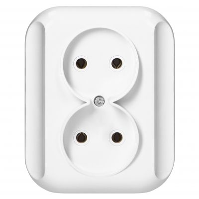 Gniazdo podwójne podtynkowe 2x2p 16A, 250V, TOPAZ, biały (PT-5TB BIAŁY)