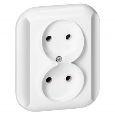 Gniazdo podwójne podtynkowe 2x2p 16A, 250V, TOPAZ, biały (PT-5TB BIAŁY)
