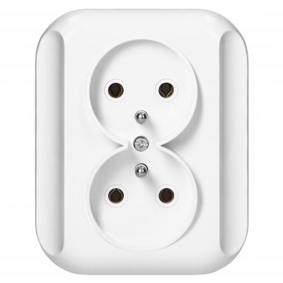 Gniazdo podwójne podtynkowe 2x2p+Z 16A, 250V, TOPAZ, biały (PT-6TBBIAŁY)
