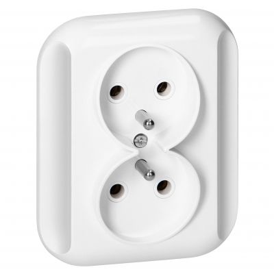 Gniazdo podwójne podtynkowe 2x2p+Z 16A, 250V, TOPAZ, biały (PT-6TBBIAŁY)