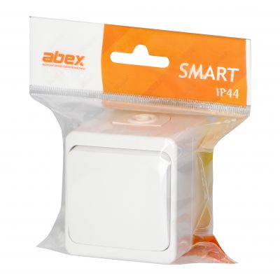 Łącznik natynkowy 10A, 250V, 1-biegunowy IP44, SMART, biały (WNT-1S BIAŁY)