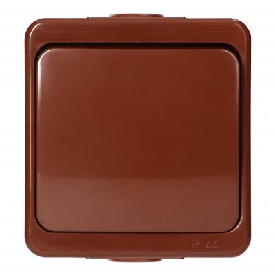 Łącznik natynkowy 10A, 250V, schodowy IP44, SMART, brązowy (WNT-5S BRĄZOWY)