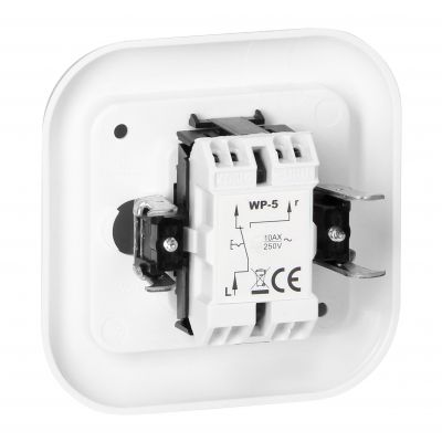 Łącznik podtynkowy 10A, 250V, schodowy, FAN, biały (WP-5F BIAŁY)