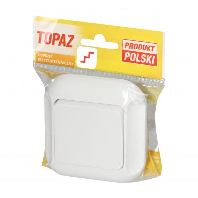 Łącznik podtynkowy 10A, 250V, schodowy, TOPAZ, biały (WP-5TB BIAŁY)