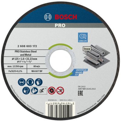 TARCZA TNĄCA INOX,LPP 125X1.6MMPR. (2608603172)