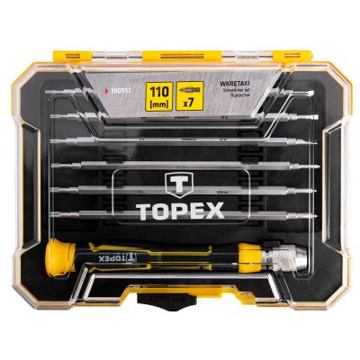 Wkrętaki precyzyjne zestaw 7szt, TOPEX 39D551 GTX (39D551)