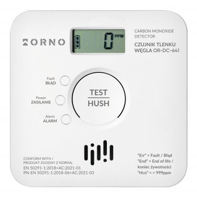 Bateryjny czujnik tlenku węgla (czadu) 2xAA, żywotność sensora 10lat, Tuya Smart Wi-Fi (OR-DC-641)