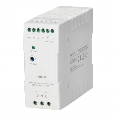 Zasilacz przemysłowy, na szynę DIN, 24VDC, 2,5A, 60W, w plastikowej obudowie (OR-PSU-1671)
