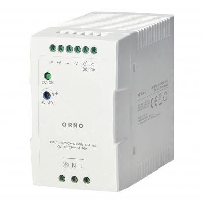 Zasilacz przemysłowy, na szynę DIN, 24VDC, 4A, 96W, w plastikowej obudowie (OR-PSU-1672)