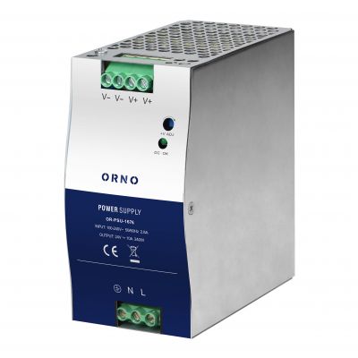 Zasilacz przemysłowy, na szynę DIN, 24VDC, 10A, 240W, w metalowej obudowie (OR-PSU-1676)