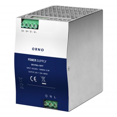 Zasilacz przemysłowy, na szynę DIN, 24VDC, 20A, 480W, w metalowej obudowie (OR-PSU-1677)