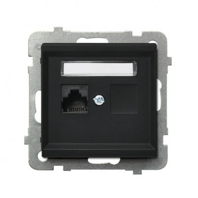 SONATA Gniazdo komputerowe pojedyncze kat. 5e MMC kolor czarny metalik GPK-1R/K/m/33 OSPEL (GPK-1R/K/m/33)