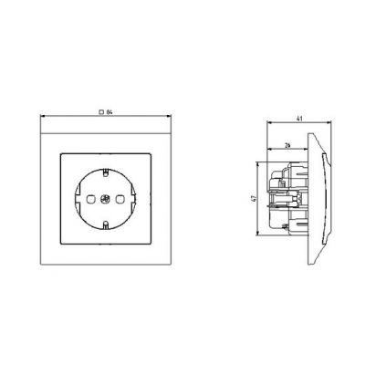 IMPRESJA Gniazdo pojedyncze z uziemieniem schuko z przesłonami torów prądowych kolor złoty metalik GP-1YSP/m/28 OSPEL (GP-1YSP/m/28)