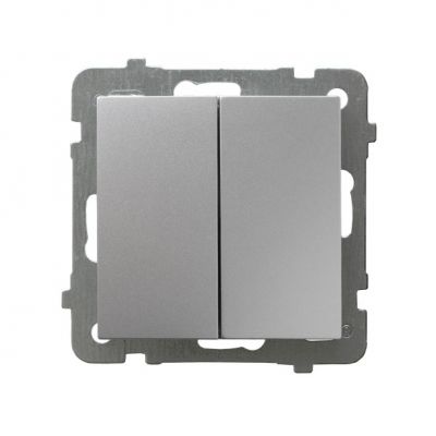 AS Przycisk podwójny zwierny kolor srebro ŁP-17G/m/18 OSPEL (ŁP-17G/m/18)