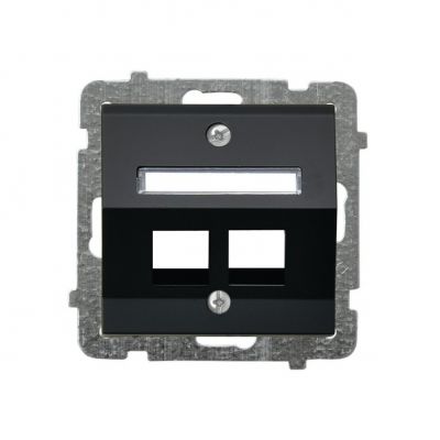 SONATA Pokrywa gniazda podwójnego teleinformatycznego skośna kolor czarny metalik GPK-2RS/p/33 OSPEL (GPK-2RS/p/33)