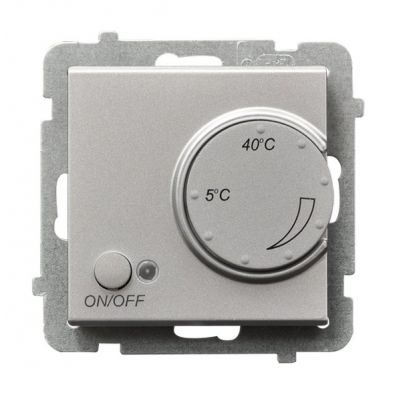 SONATA Regulator temperatury z czujnikiem napowietrznym kolor srebro mat RTP-1RN/m/38 OSPEL (RTP-1RN/m/38)