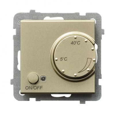 SONATA Regulator temperatury z czujnikiem napowietrznym kolor szampański złoty RTP-1RN/m/39 OSPEL (RTP-1RN/m/39)