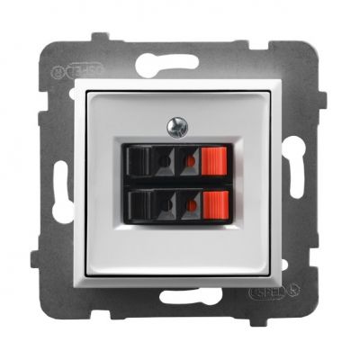 ARIA Gniazdo głośnikowe podwójne kolor biały GG-2U/m/00 OSPEL (GG-2U/m/00)