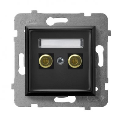 ARIA Gniazdo głośnikowe pojedyncze kolor czarny metalik GGN-1U/m/33 OSPEL (GGN-1U/m/33)