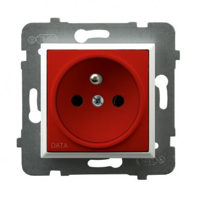 ARIA Gniazdo pojedyncze z uziemieniem DATA kolor biały GP-1UZD/m/00/22 OSPEL (GP-1UZD/m/00/22)