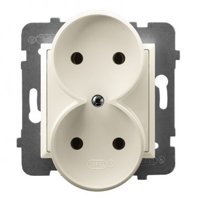 ARIA Gniazdo podwójne moduł bez ramki kolor ecru GP-2UR/m/27 OSPEL (GP-2UR/m/27)