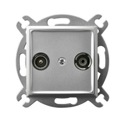 ARIA Gniazdo antenowe RTV przelotowe 10-dB kolor srebro GPA-10UP/m/18 OSPEL (GPA-10UP/m/18)