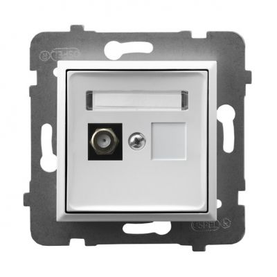 ARIA Gniazdo antenowe typu F pojedyncze kolor biały GPA-1UF/m/00 OSPEL (GPA-1UF/m/00)