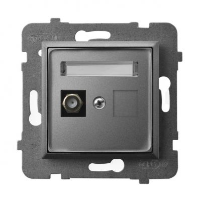 ARIA Gniazdo antenowe typu F pojedyncze kolor szary mat GPA-1UF/m/70 OSPEL (GPA-1UF/m/70)