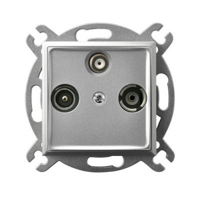 ARIA Gniazdo antenowe RTV-SAT końcowe kolor srebro GPA-US/m/18 OSPEL (GPA-US/m/18)