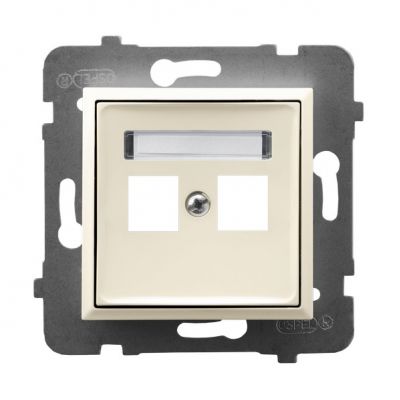 ARIA Pokrywa gniazda podwójnego teleinformatycznego prosta kolor ecru GPK-2U/p/27 OSPEL (GPK-2U/p/27)